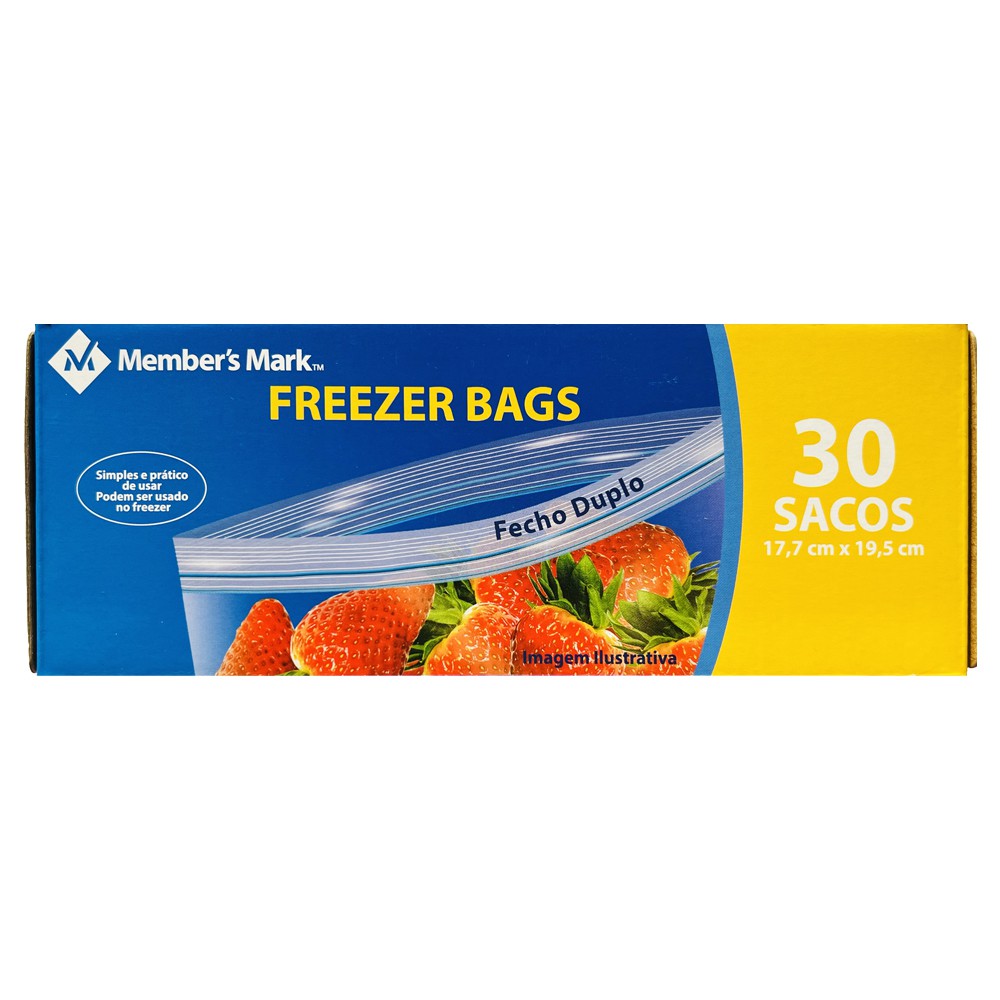 Sacos Bag Para Freezer - Members Mark 30 Médio 17,7x19,5CM - Vals
