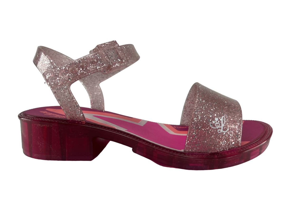 Sandália Infantil para Menina Mar e Cor Rosa com Glitter