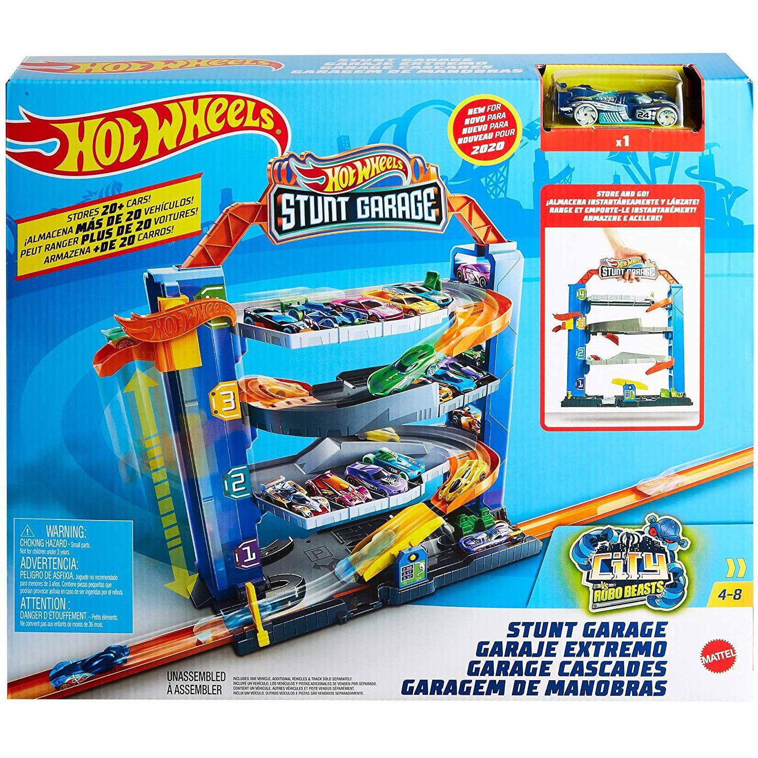 Pista Hot Wheels E Porta Carrinho 3 Em 1 Guarda Até 44 Carro