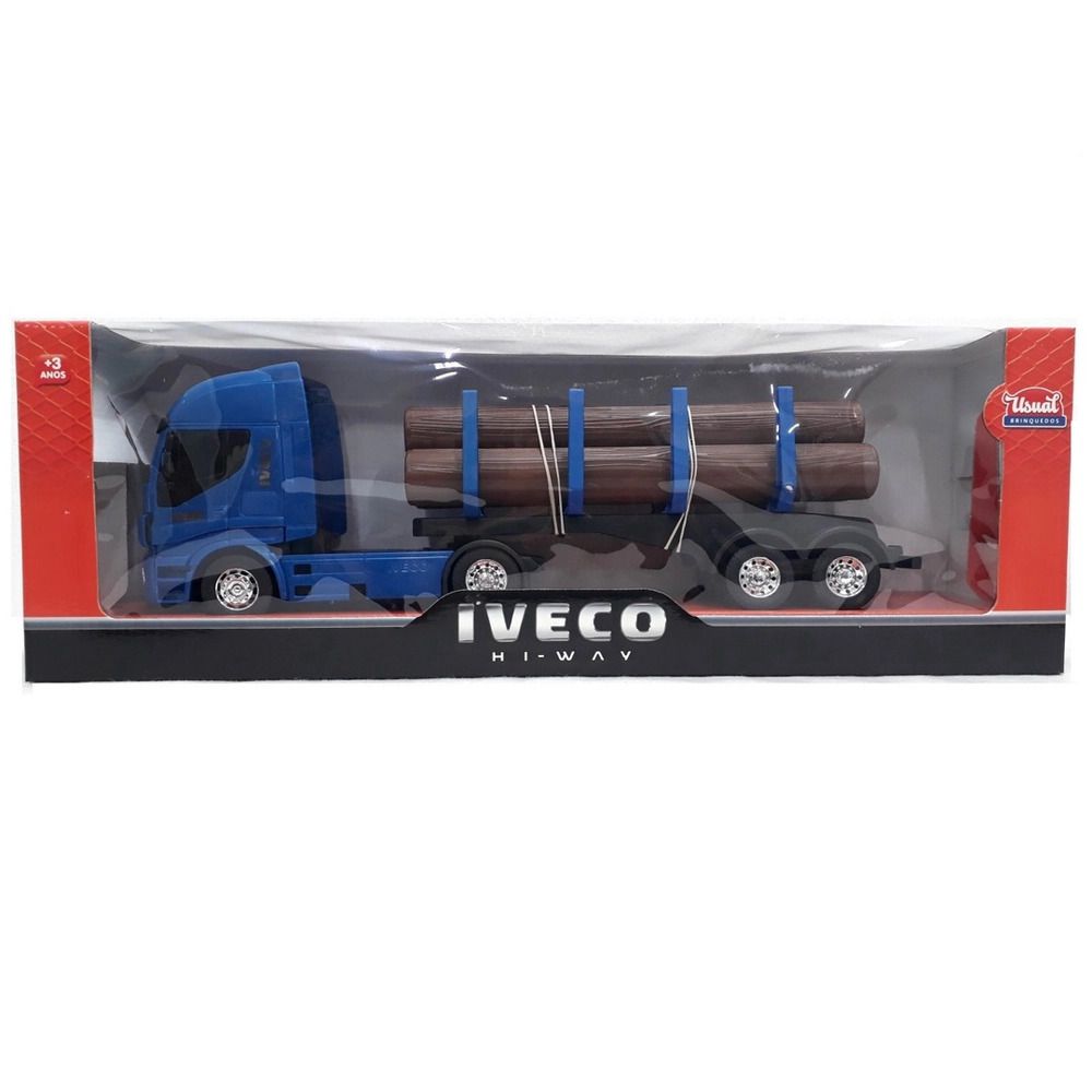 Miniatura Caminhão Brinquedo Infantil Iveco Tora De Madeira