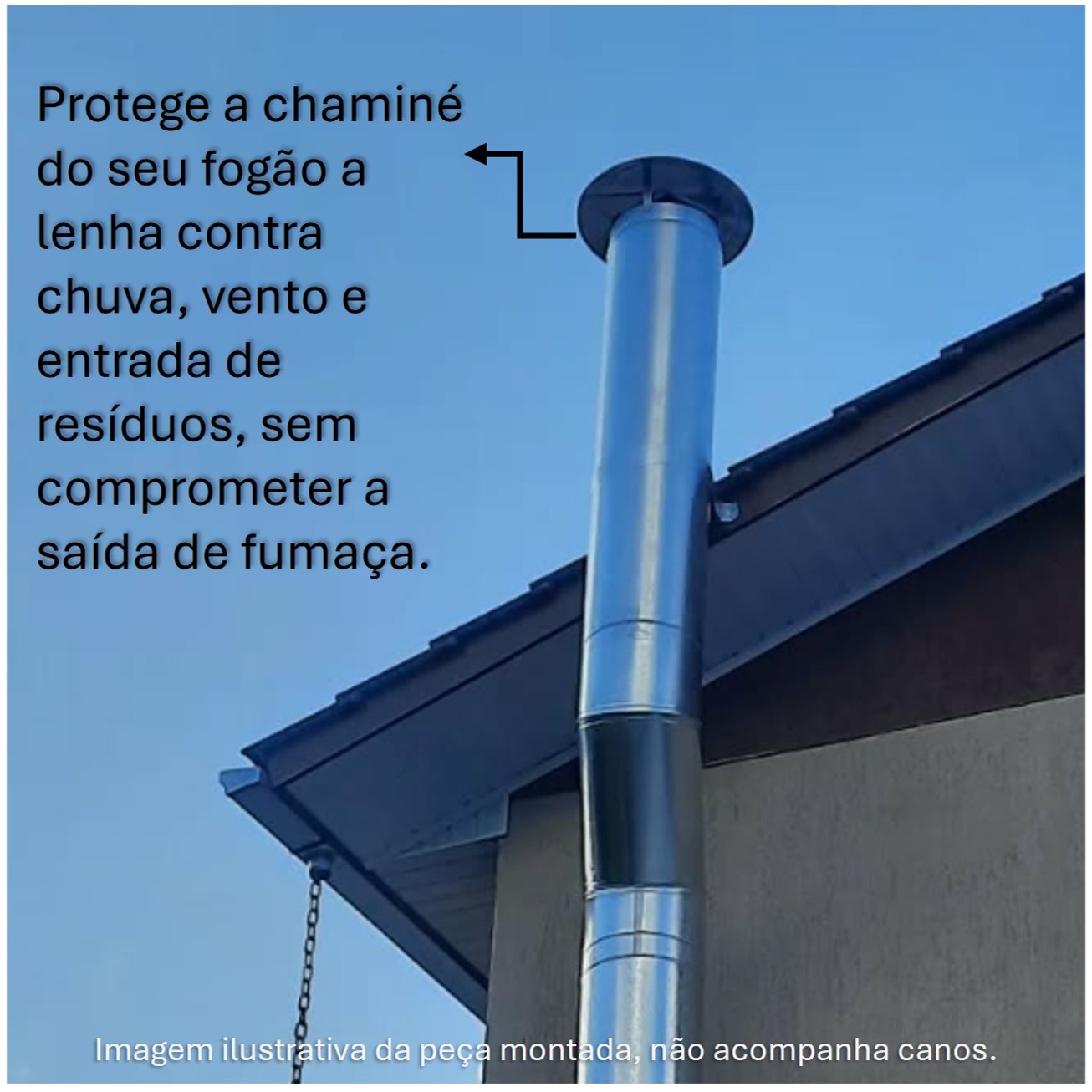 Chapéu Fixo Chaminé Universal Chinês Para Fogão A Lenha Galvanizado ...