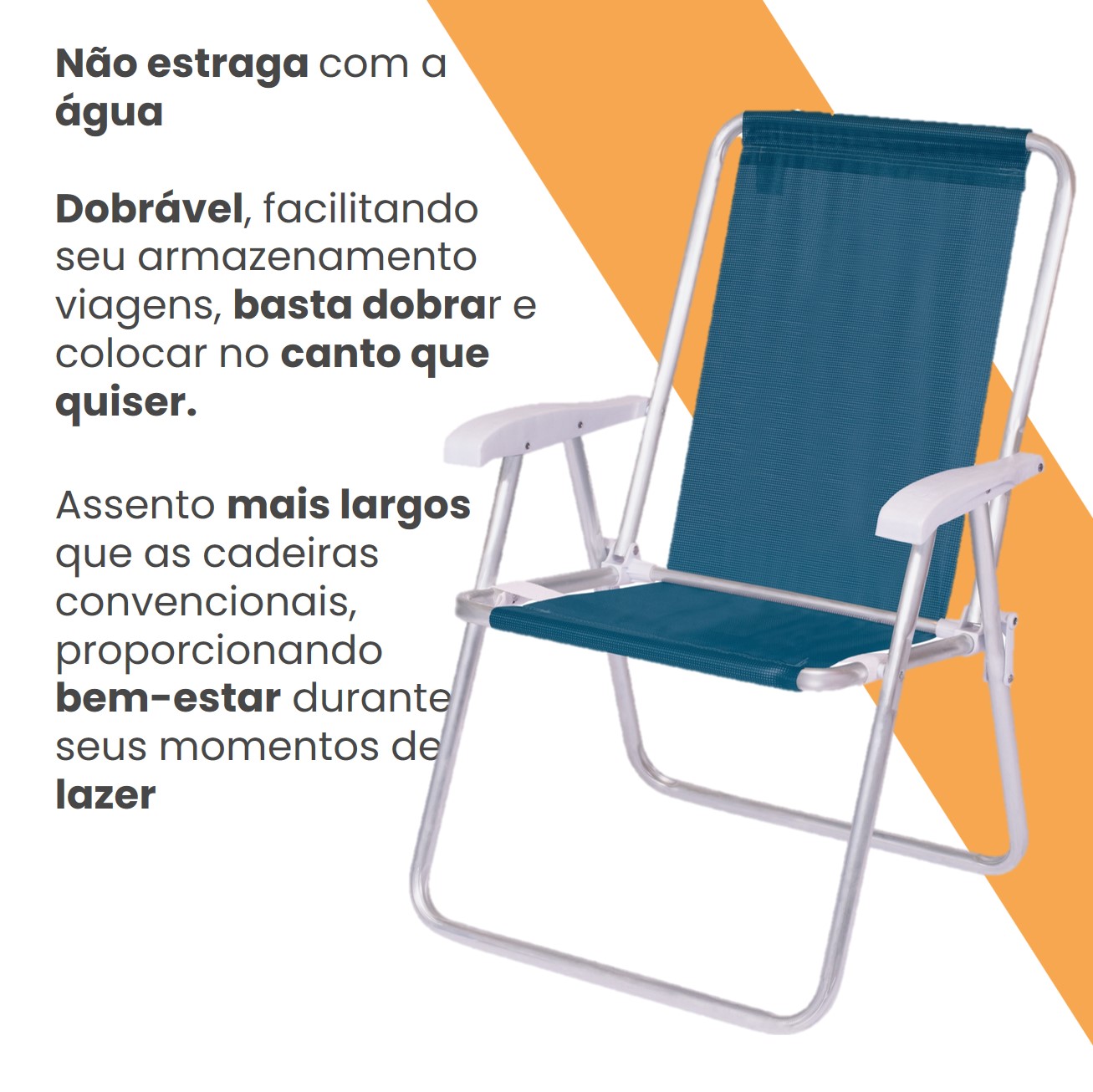 Cadeira Conforto Encosto Alto Alumínio Sannet Azul Marinho - 2182