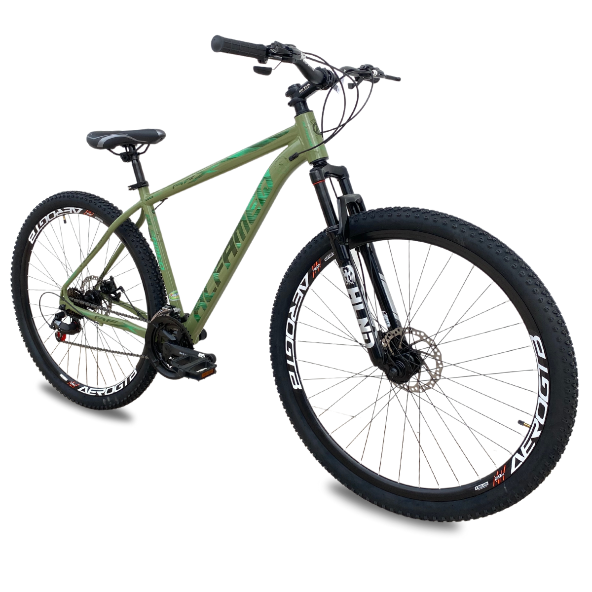 Bicicleta Alfameq aro 29 21v Verde Militar 2023 - Bicicletaria Aquários