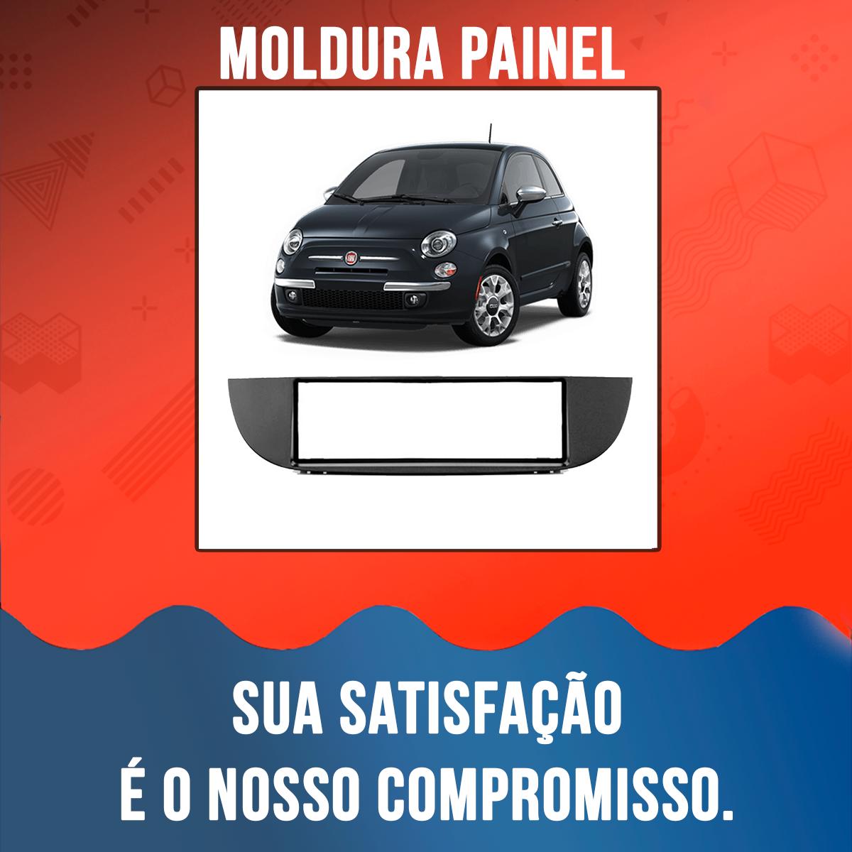 Moldura Painel 1 Din Fiat 500 2012-2017 Preto Multimídia DVD