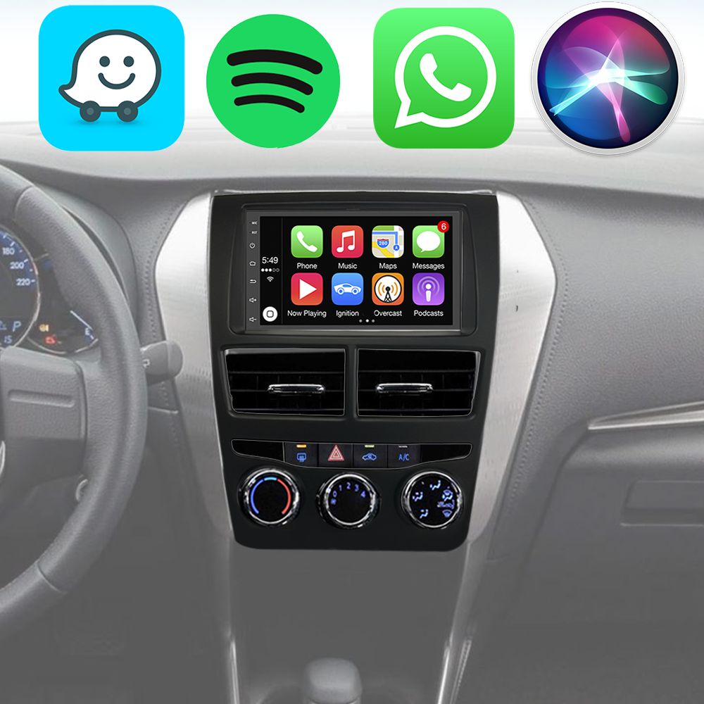 Kit Multimídia Carplay Android Auto Yaris 7" Polegadas 20182024