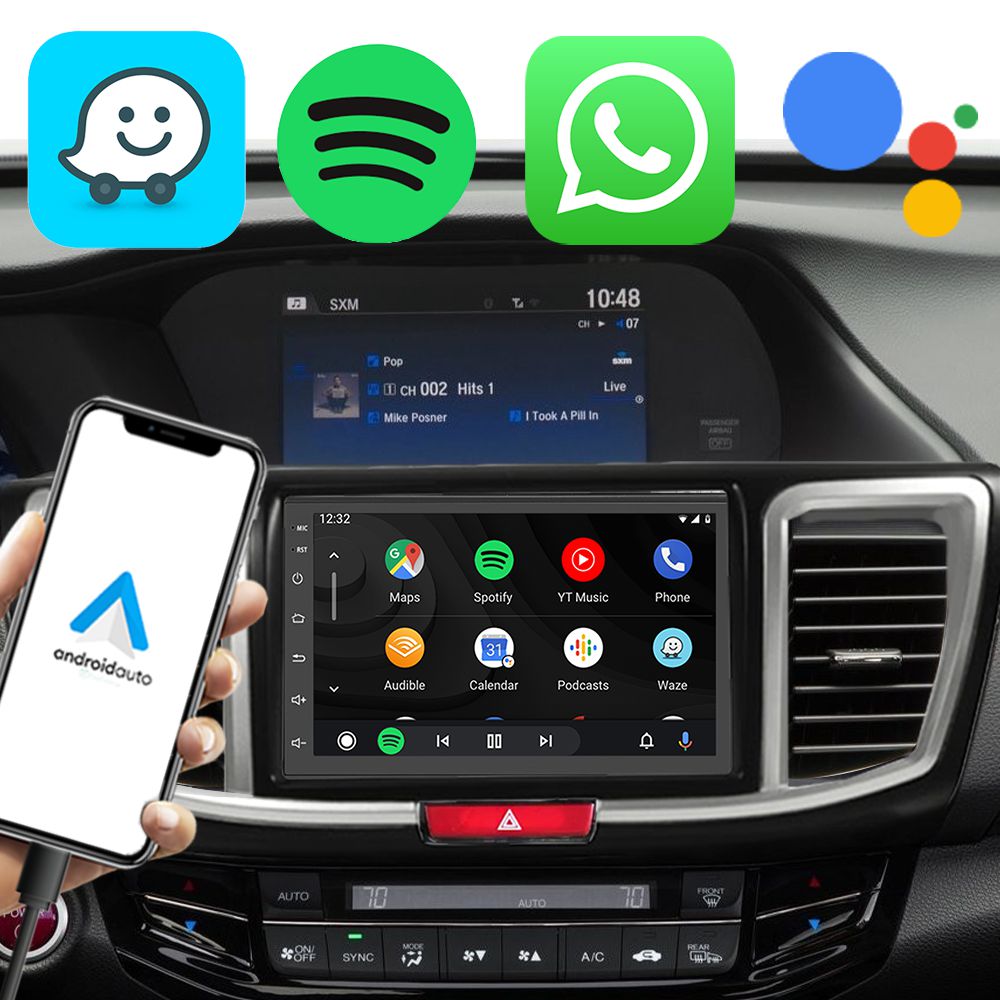Kit Central Multimídia CarPlay Android Auto Accord 20132017 7" GPS