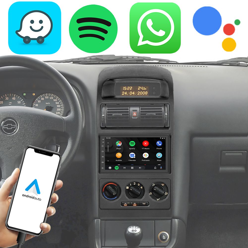 Kit Multimídia Android Astra 1998-2012 7" Apple CarPlay Android Auto ...