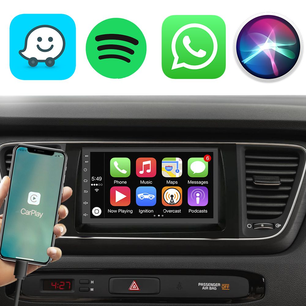 "Kit Multimídia CarPlay Kia Carnival 20162020 7" GPS TV Bluetooth