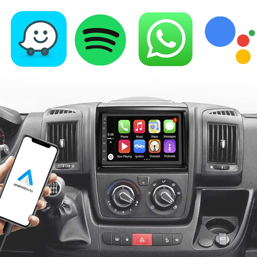 Kit Multimídia CarPlay Android Jumper 2019-2013 7" GPS TV Bluetooth ...