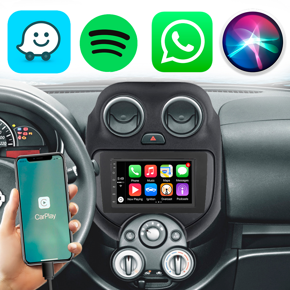Kit Central Multimídia CarPlay Android March Versa - 7" GPS TV Online ...