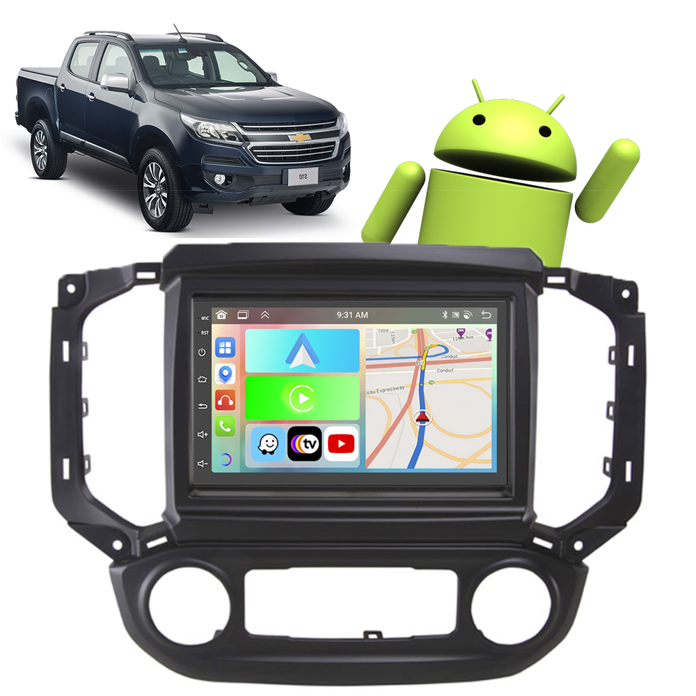 Kit Multimídia Carplay Android Auto GPS TV S10 2017-2021 7" Polegadas ...
