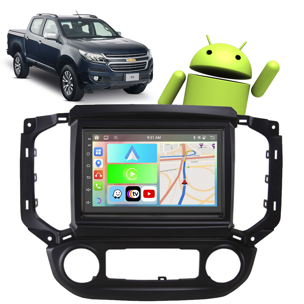 Kit Multimídia Carplay Android Auto GPS TV S10 2017-2021 7" Polegadas ...