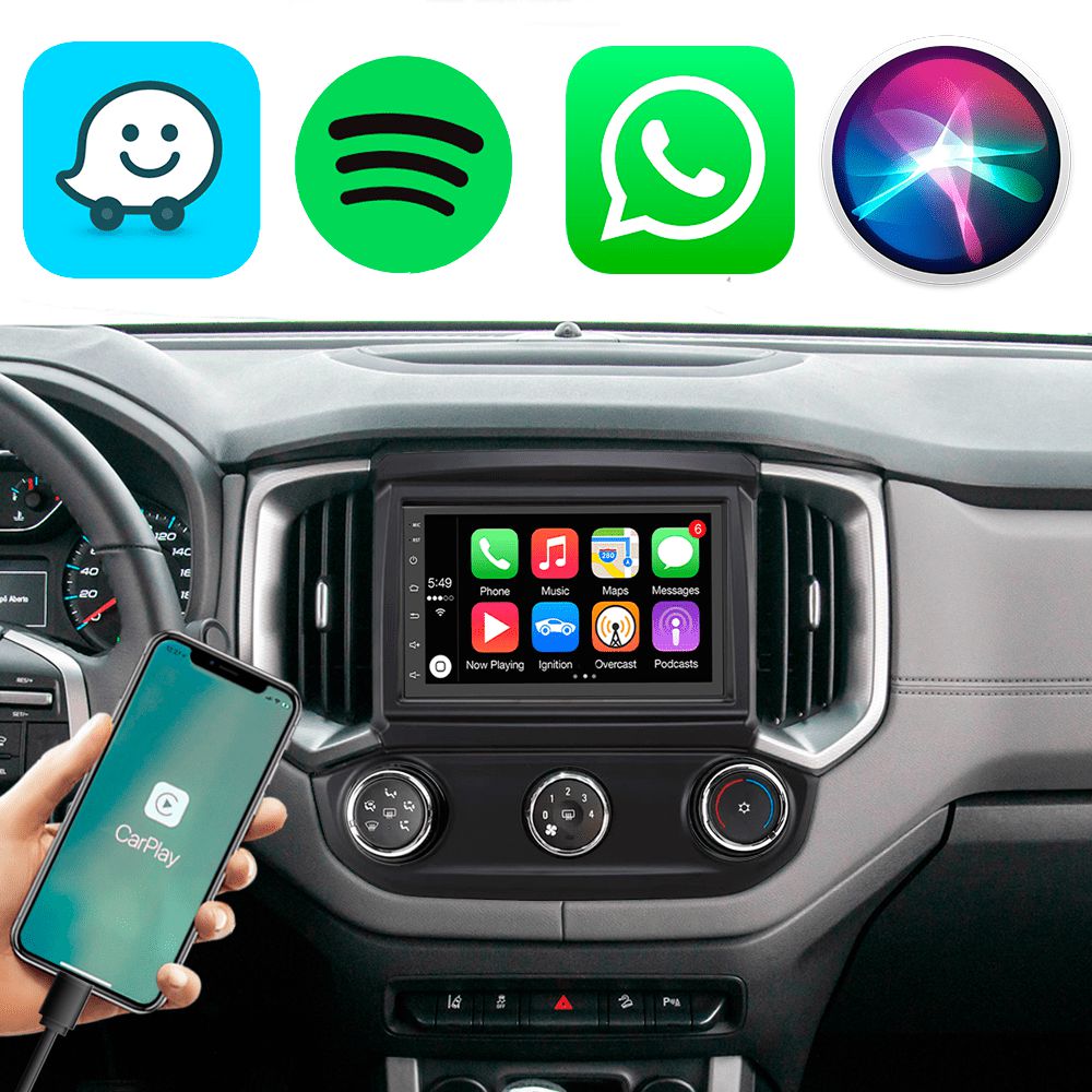 Kit Multimídia Carplay Android Auto GPS TV S10 2017-2021 7" Polegadas ...