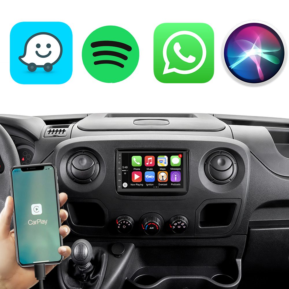 Kit Central Multimídia CarPlay Android Master - 7" GPS TV HD Bluetooth ...