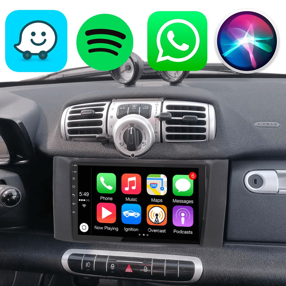 Kit Multimídia Android 9" Smart Fortwo 2011-2015 Apple CarPlay GPS ...