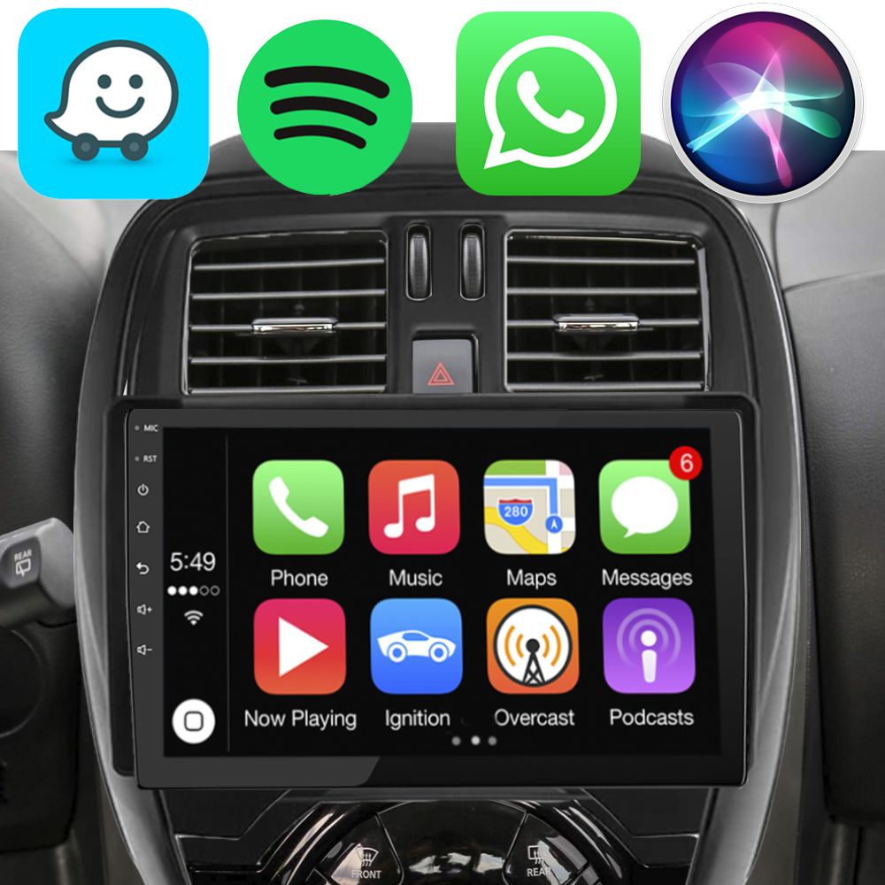 Kit Multimídia Nissan March Versa 9" Apple CarPlay Android Auto - Ecarshop