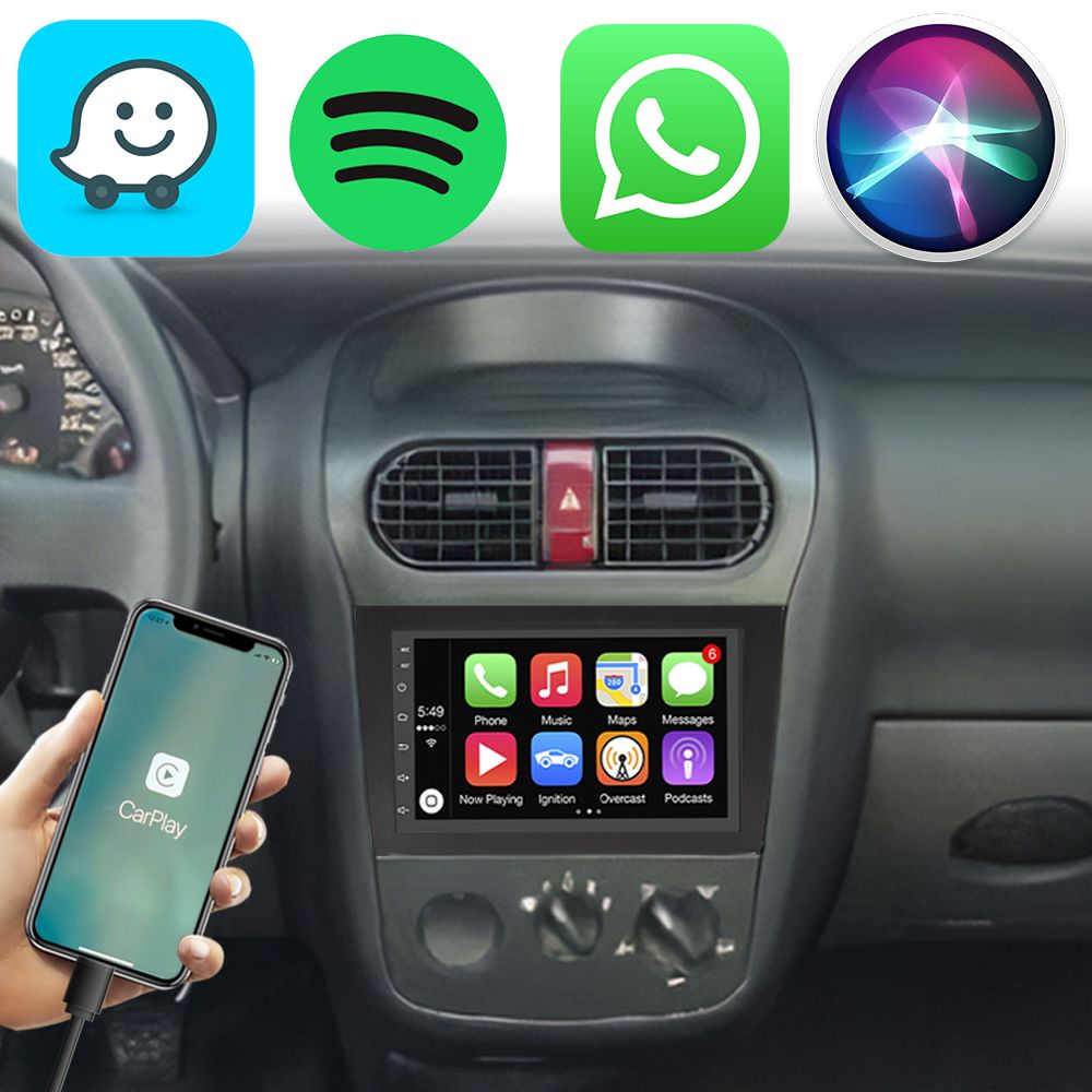 Kit Multimídia Carplay Android Auto Corsa Montana Meriva 7" Polegadas ...