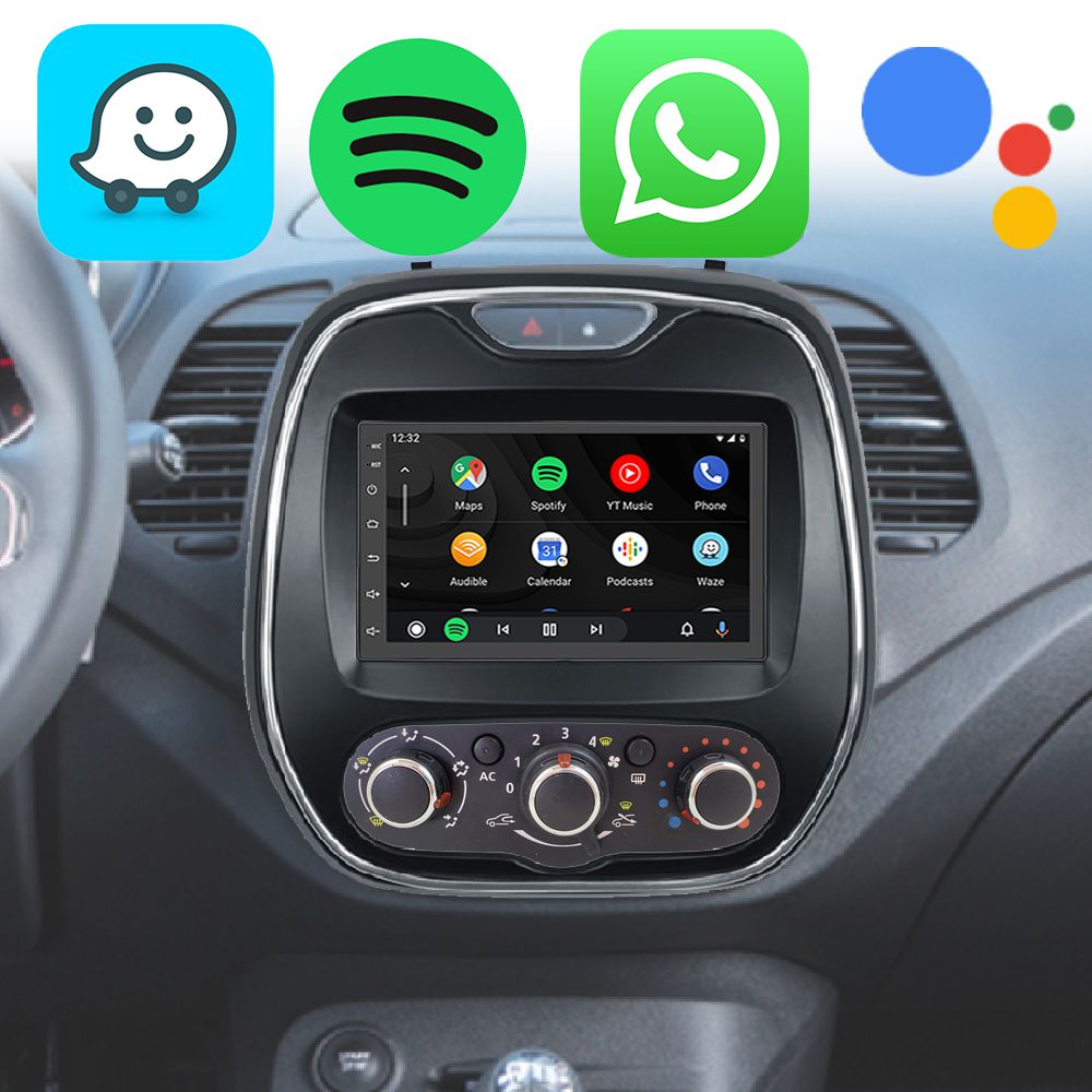 Kit Multimídia Android Captur 2017-2024 7" Apple CarPlay Android Auto ...