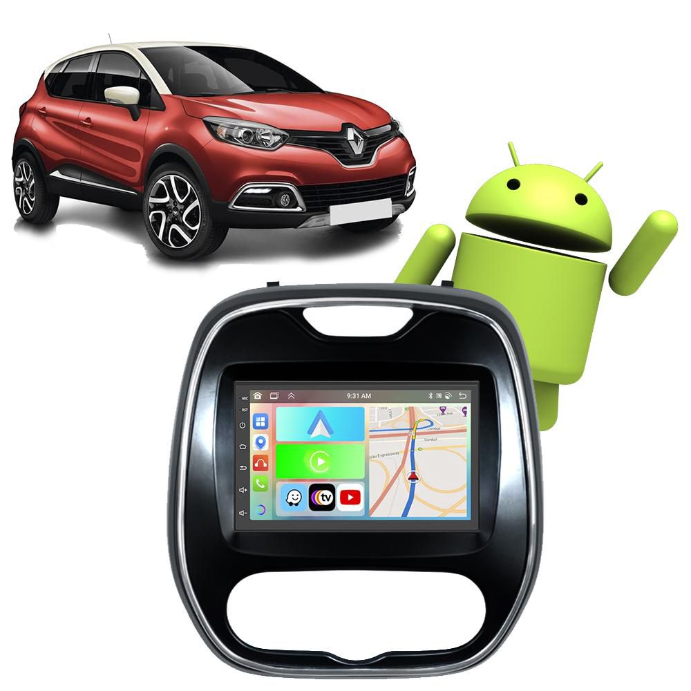Kit Multimídia Android Captur 2017-2024 7" Apple CarPlay Android Auto ...