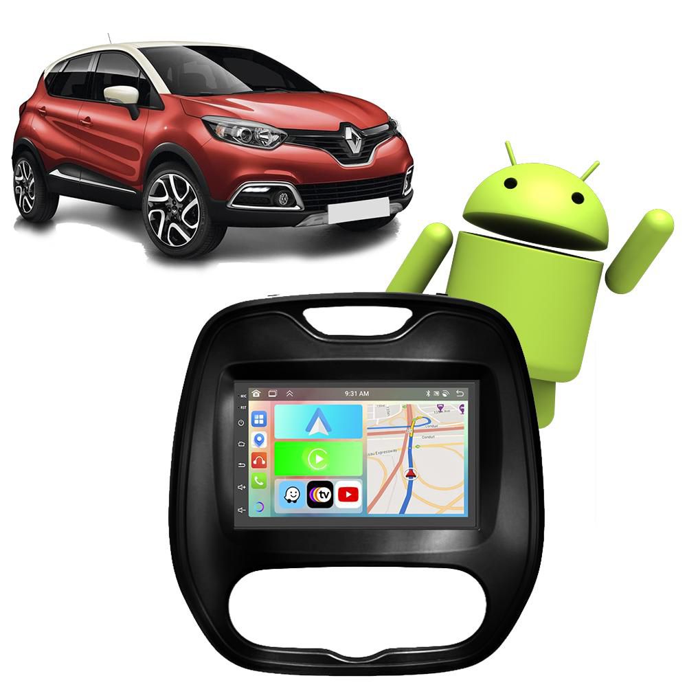Kit Multimídia Android Captur 2017-2024 7" Apple CarPlay Android Auto ...