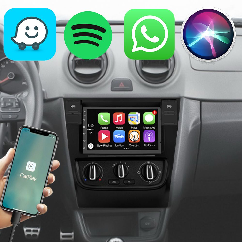 Kit Multimídia Carplay Android Auto Gol Saveiro Voyage G6 7" Polegadas ...