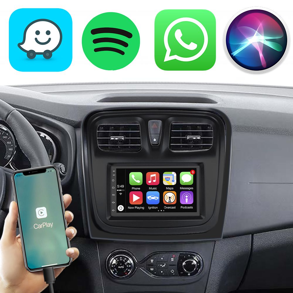 Kit Multimídia Renault Sandero Logan 2015-2024 Android Auto CarPlay ...