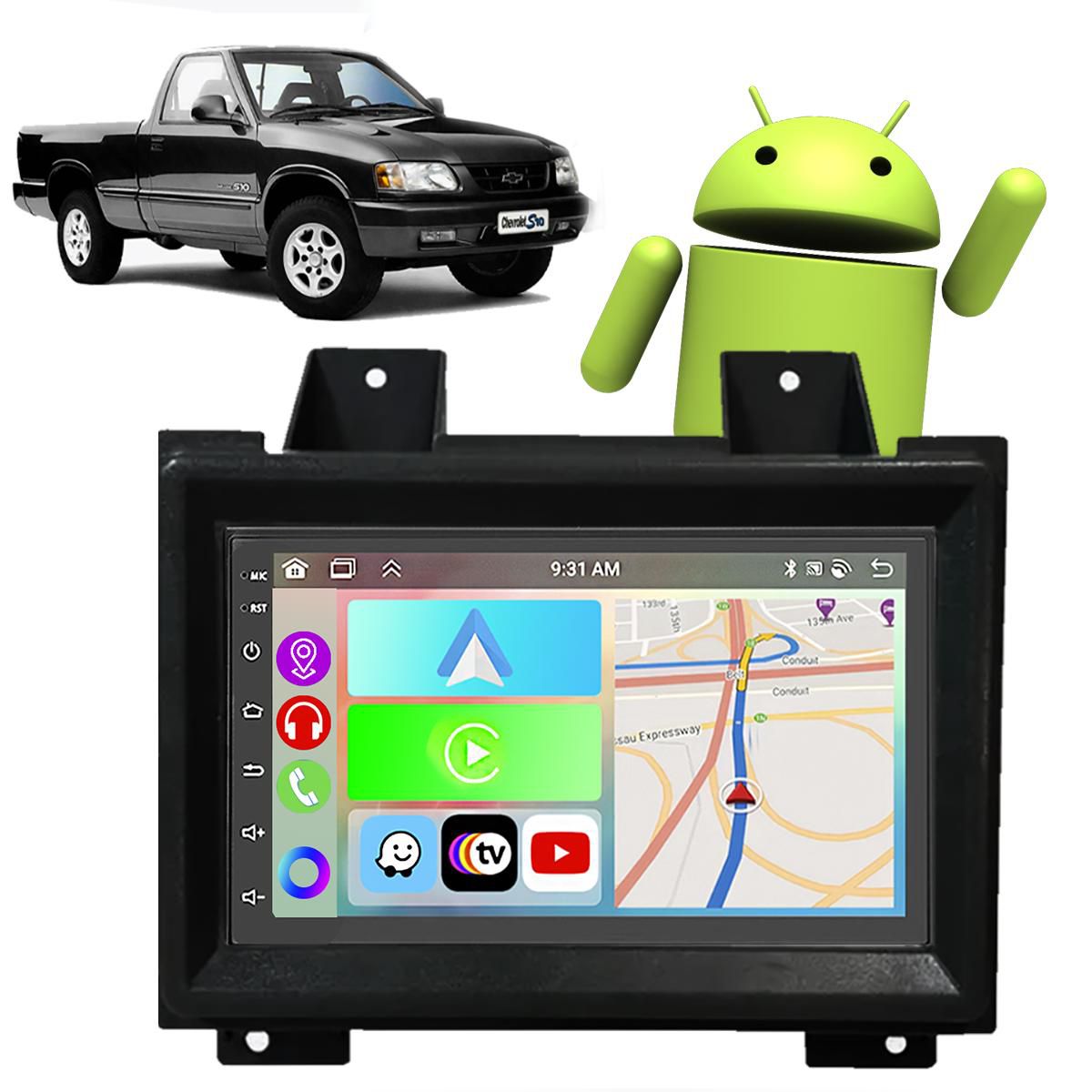 Kit Multimídia Chevrolet S10 Blazer 1995-2000 Android Auto CarPlay GPS ...