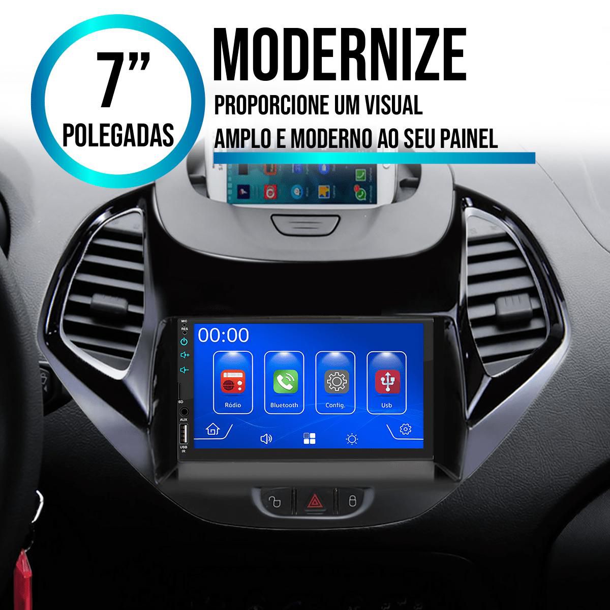 MP5 7 Polegadas CarPlay Android Auto Ford Ka 2018-2021 + Câmera - Ecarshop