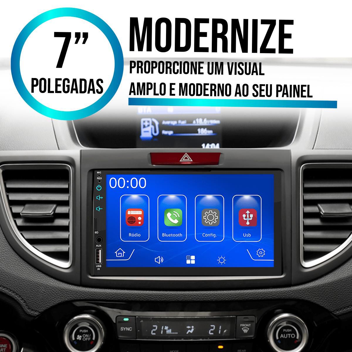 MP5 7 Polegadas CarPlay Android Auto Honda CR-V 2012-2016 + Câmera ...