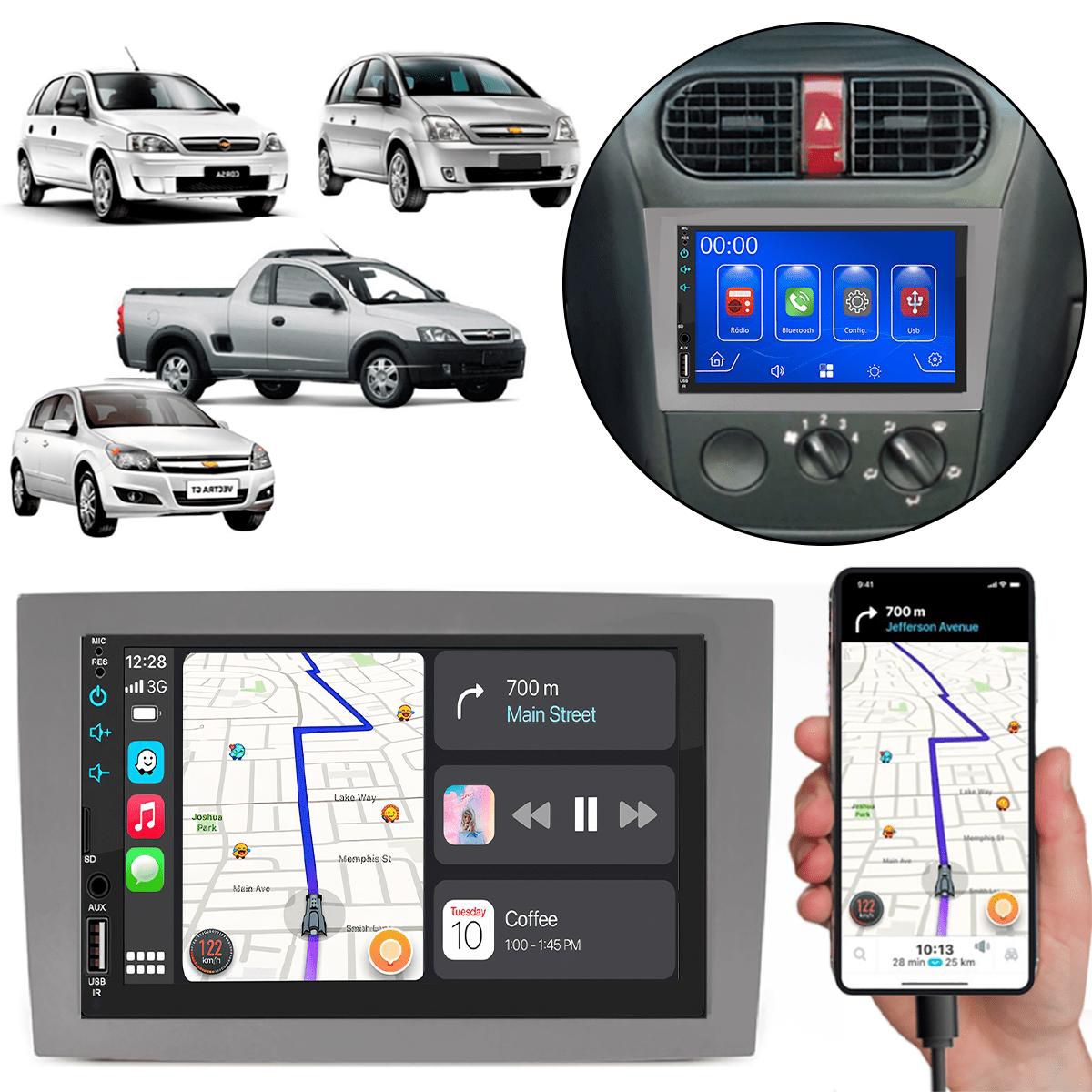 MP5 7 Polegadas CarPlay Android Auto Chevrolet Corsa 2002-2012 Câmera ...