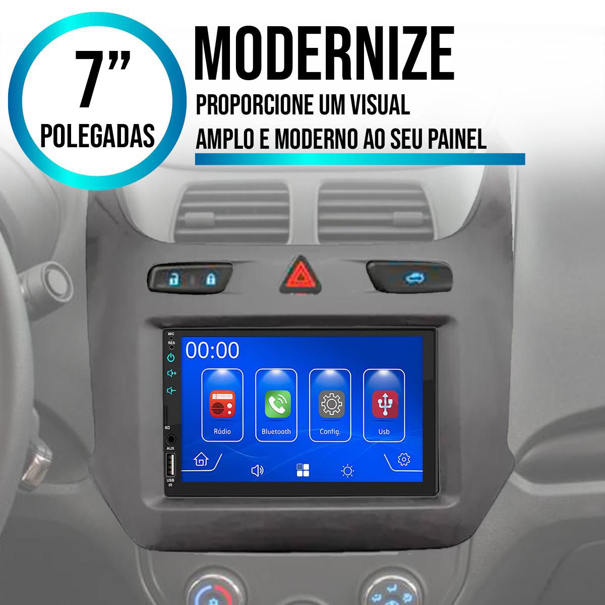 MP5 7 Polegadas CarPlay Android Auto Cobalt (2016-2020) + Câmera - Ecarshop