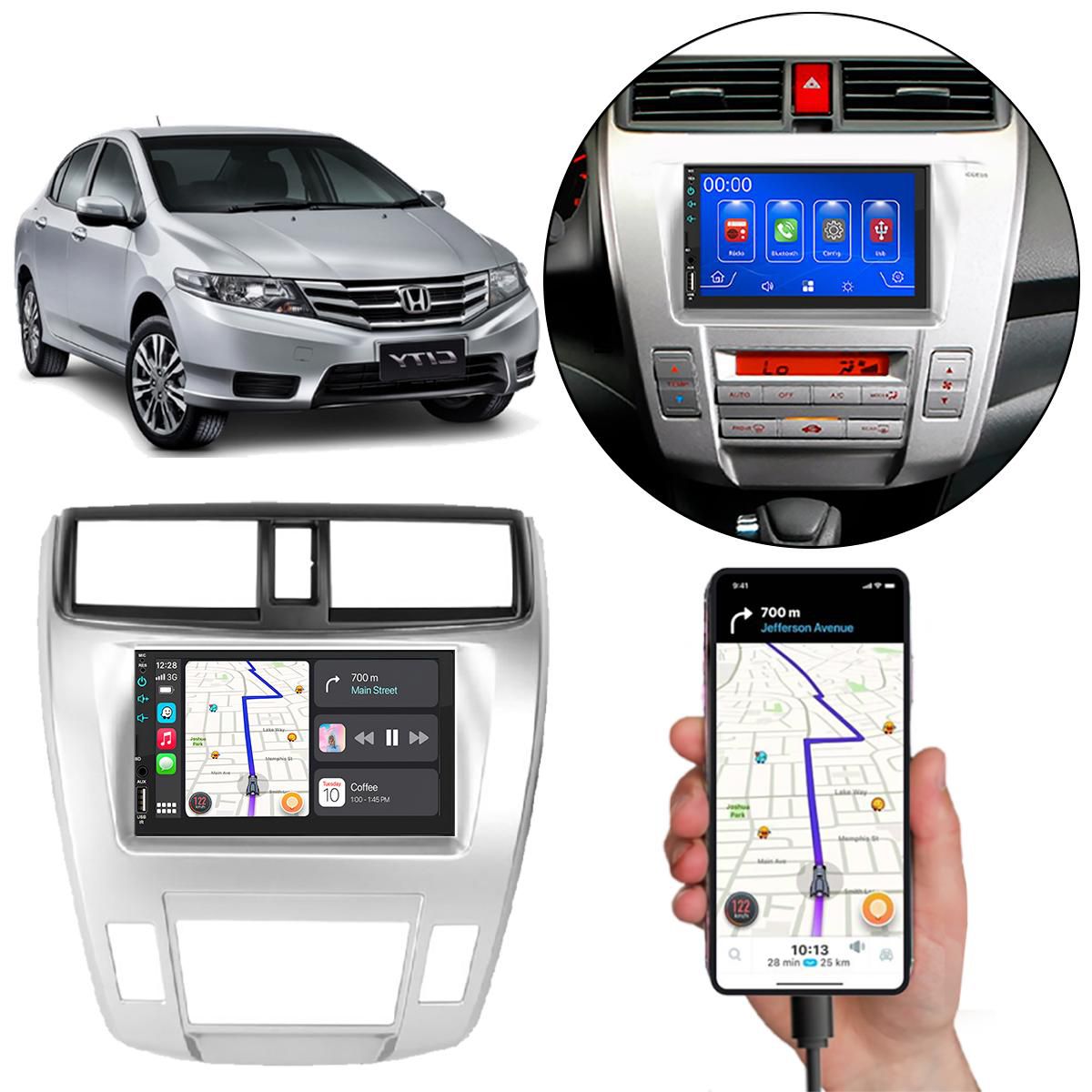 MP5 7 Polegadas CarPlay Android Auto City 2009-2014 + Câmera de re ...