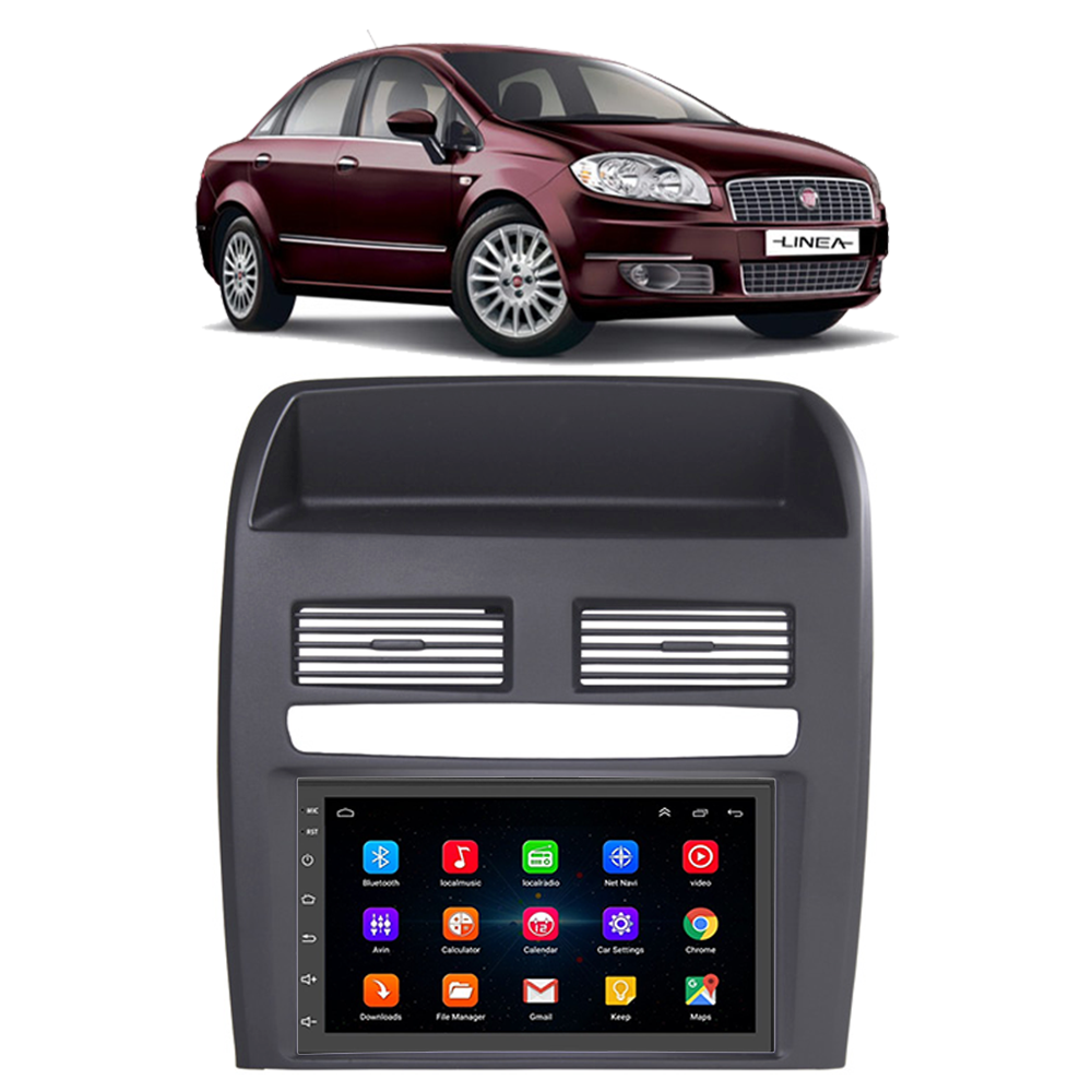 Kit Multimídia Android Fiat Linea 2009 A 2014 7'' Polegadas 1-16GB GPS ...