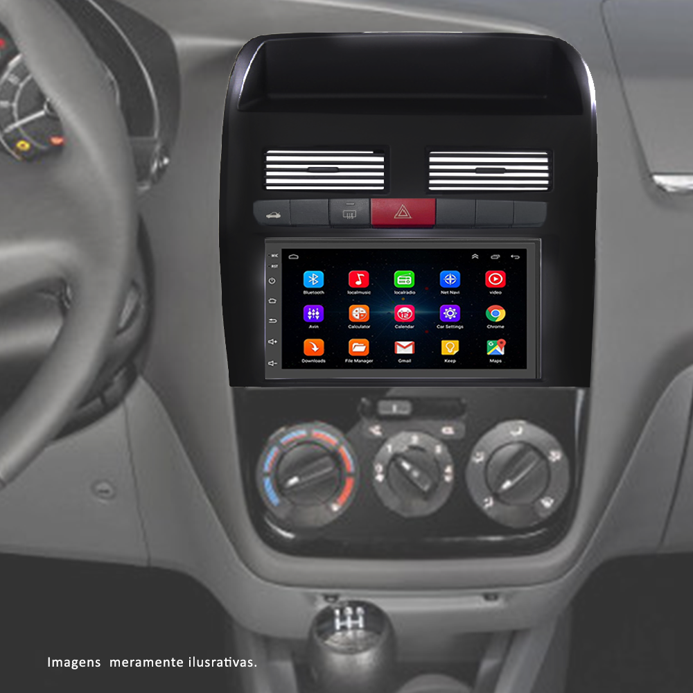 Kit Multimídia Android Fiat Linea 2009 A 2014 7'' Polegadas 1-16GB GPS ...