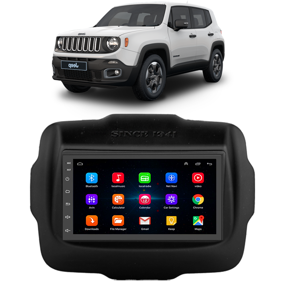 Kit Multimídia Android Jeep Renegade 20152024 GPS, TV e Bluetooth