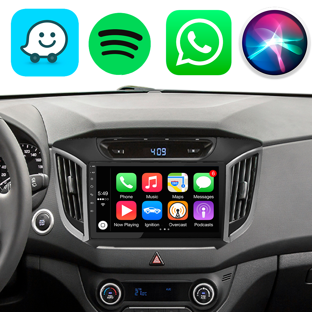 Kit Multimídia Android Auto Apple CarPlay Hyundai Creta 2016-2021 9 ...