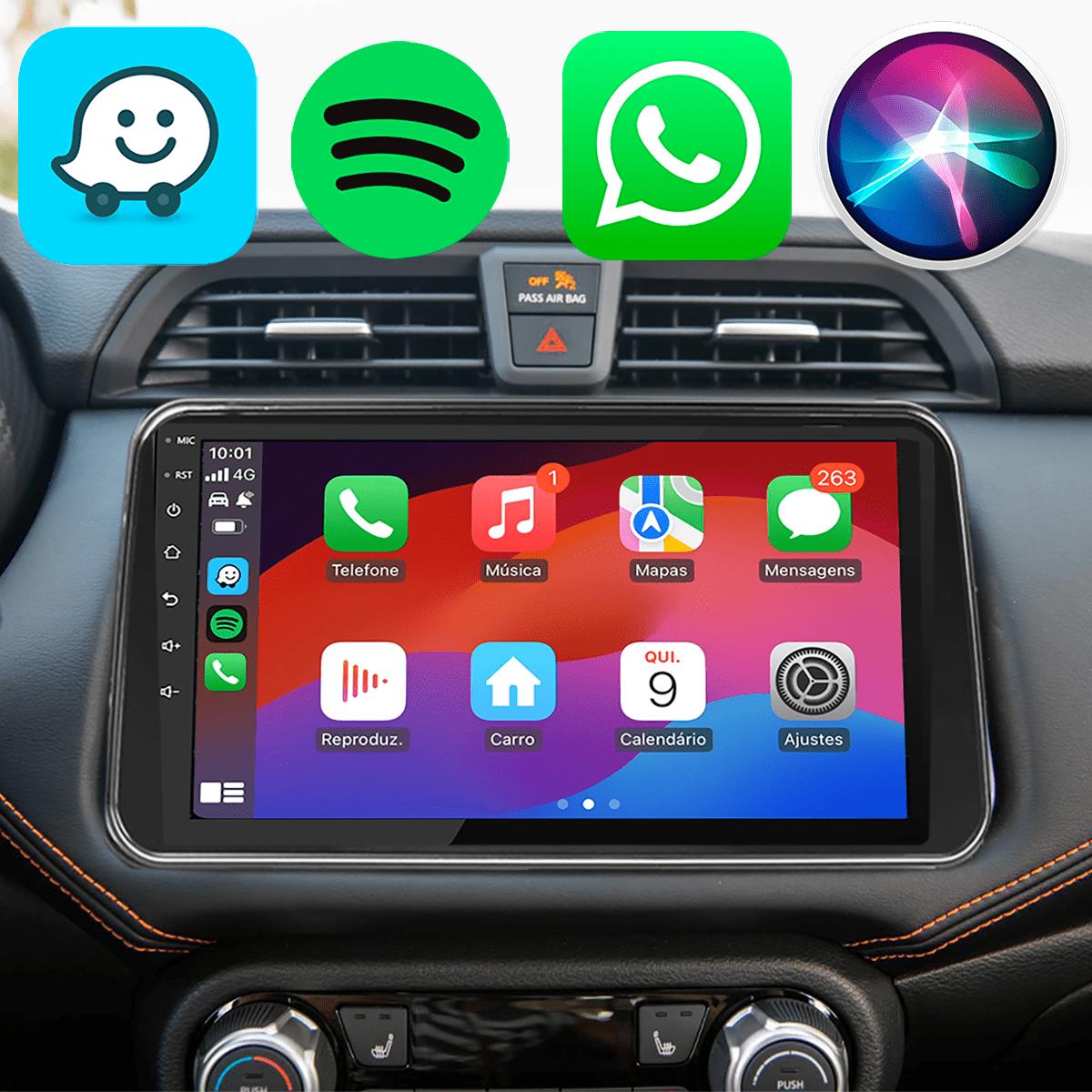 Kit Multimídia Android Auto Apple CarPlay Nissan Versa 2021-2023 - Ecarshop