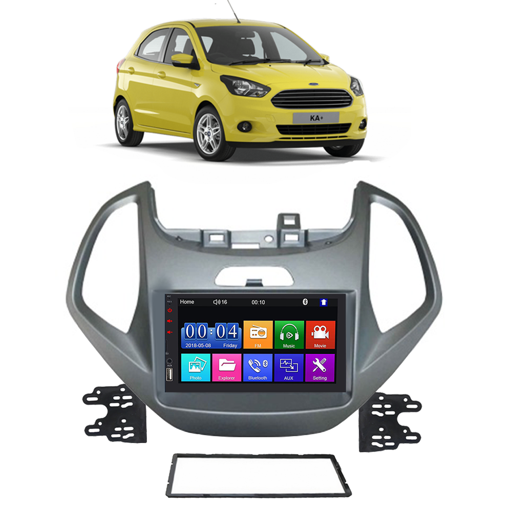Kit Multimídia MP5 Ford Ka 2015 2016 2017 7" Câmera de Ré 2 Din - Ecarshop