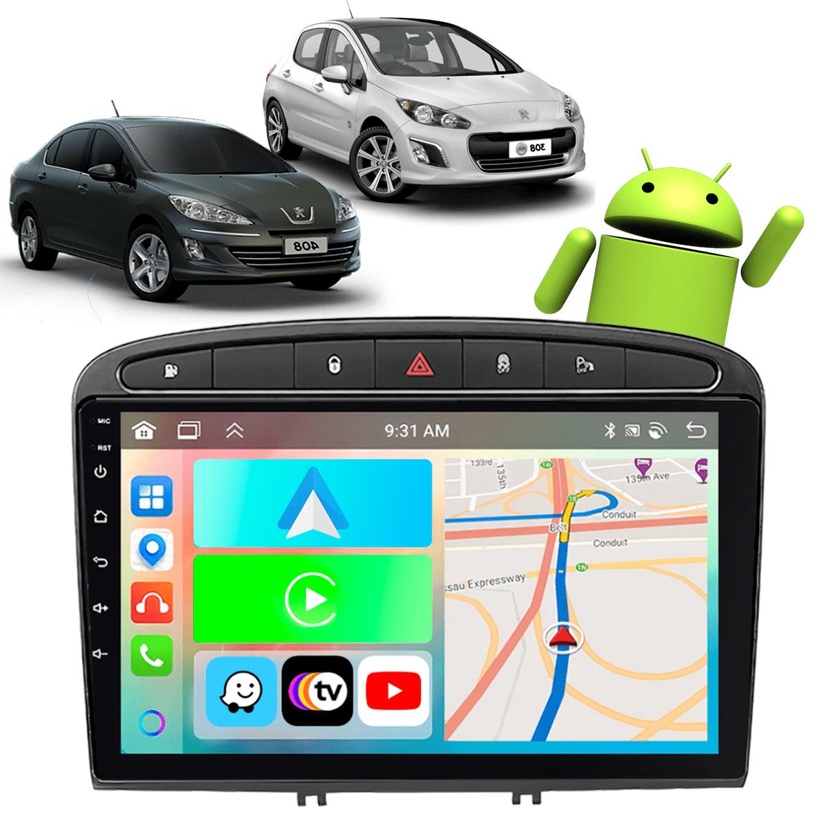Central Multimídia Android Peugeot 308 408 2012-2019 + Câmera de Ré ...