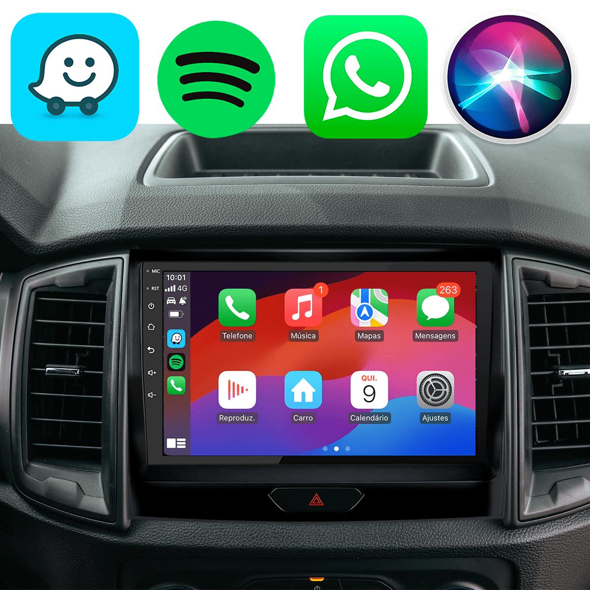 Kit Multimídia CarPlay Android 9" Polegadas Ford Ranger 2017-2021 ...
