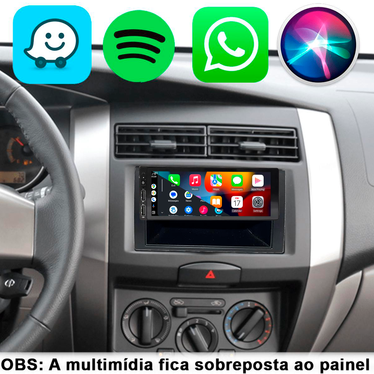 Kit Multimidia 1 Din Android Nissan March Versa Livina 2011 a 2013 ...