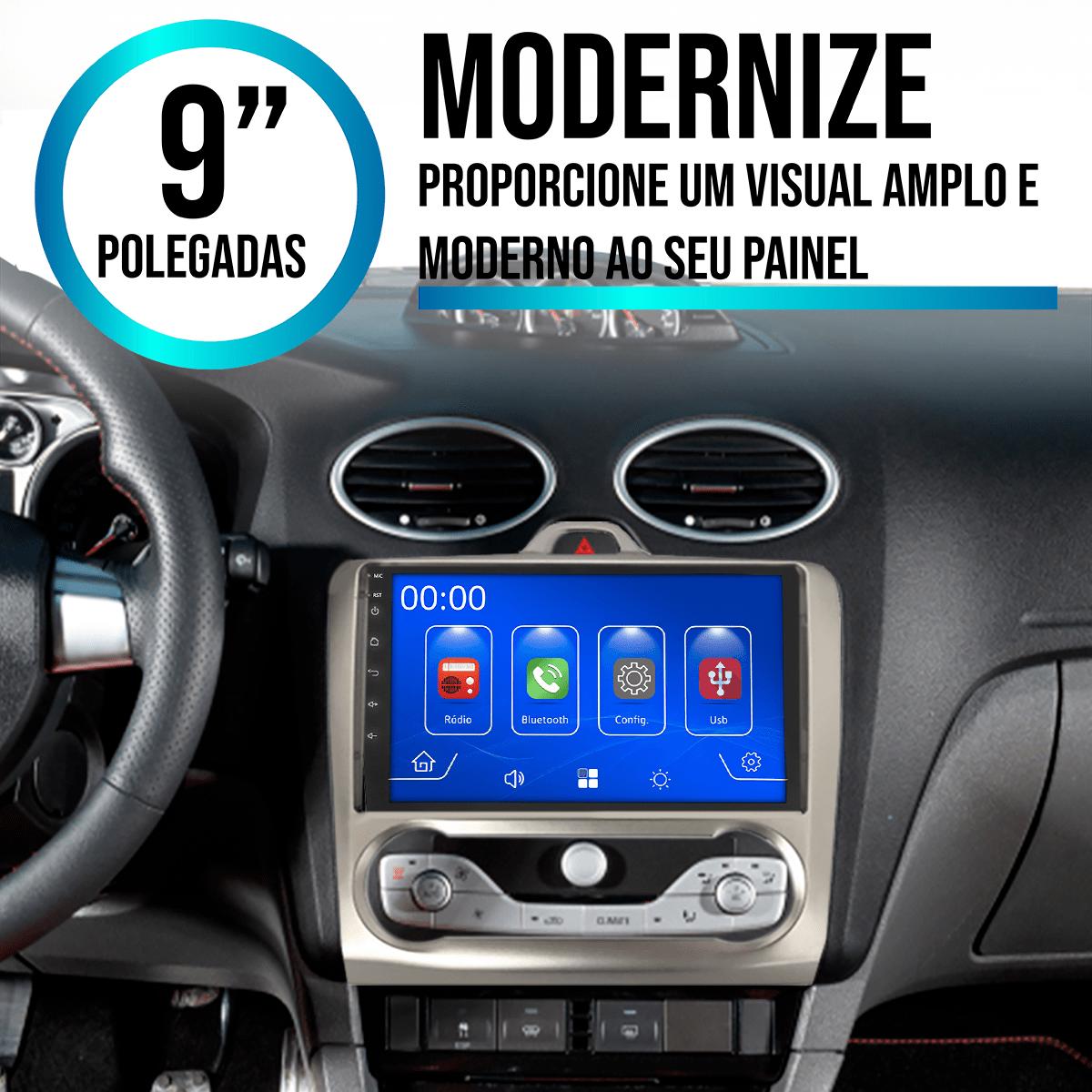MP5 9" CarPlay Android Auto Ford Focus 2009-2013 Bluetooth Câmera ...