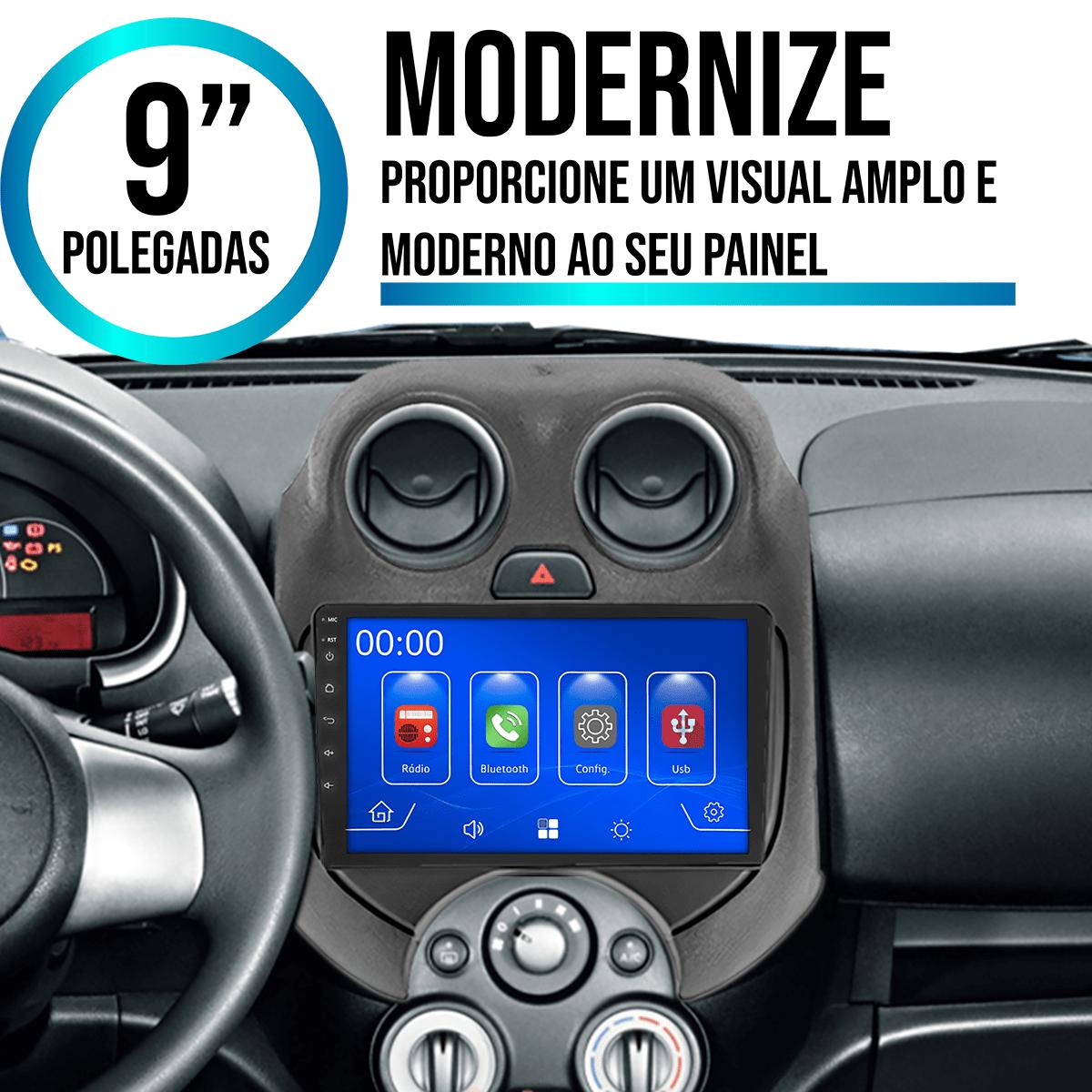 Multimídia MP5 CarPlay Android Auto Nissan March Versa 9" 2011-2013 ...