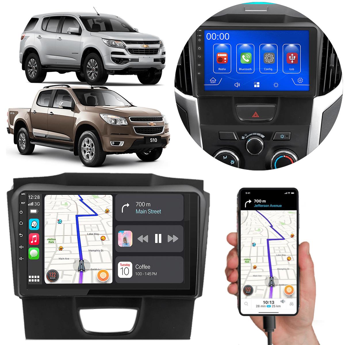 Kit Central Multimídia MP5 9 Polegadas Chevrolet S10 2012-2016 CarPlay ...