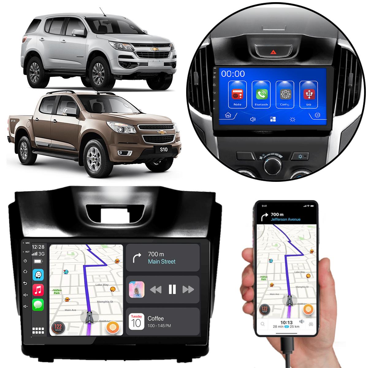 Kit Central Multimídia MP5 9 Polegadas Chevrolet S10 2012-2016 CarPlay ...