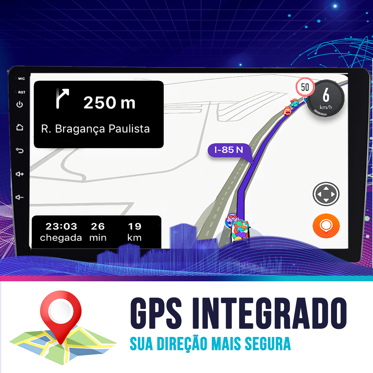Kit Central Multimídia Android Octa-Core 4-64GB Honda Fit 2009 a
