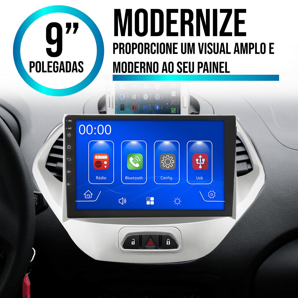 Kit Central Multimídia Android Auto CarPlay Ford Ka 2015 2016 2017 ...