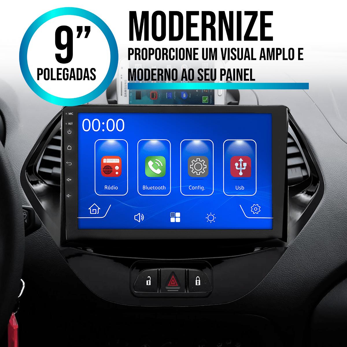 Kit Central Multimídia Android Auto CarPlay Ford Ka 2015 2016 2017 ...
