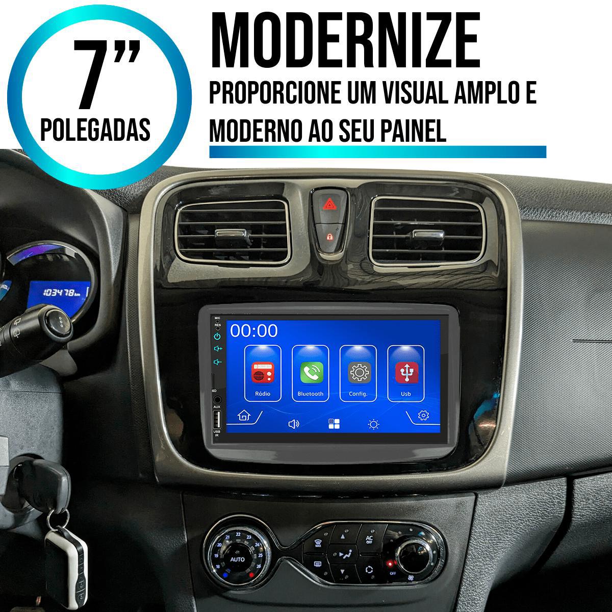 Kit Central Multimídia CarPlay Android Auto MP5 Logan 2011 a 2024 ...