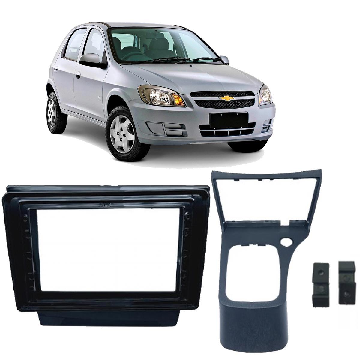 Moldura 9" Celta 2006 a 2016 Painel Multimídia Alta Qualidade - Ecarshop